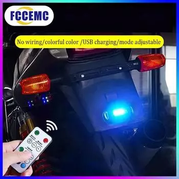 2/4Pcs LED Warning Strobe Light Remote USB Chargeable 7 Colors Aircraft Car Motorcycle Bicycle Drone Flash Indicator Lamp