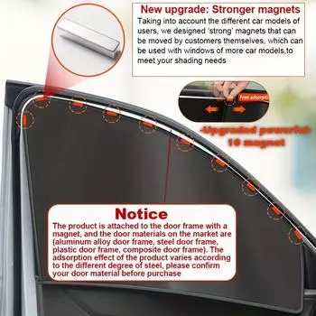 2/4PCS Magnetic Car Window Sunshade Cover Sun Shield UV Protection Auto Front Rear Black Window Curtain Summer Car Accessories