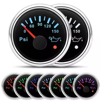 2 52 мм манометр для измерения давления топлива 0-150 фунтов на квадратный дюйм автоматический измеритель давления масла универсальный манометр для измерения давления масла 12 ~ 24 В для автомобиля, мотоцикла, грузовика