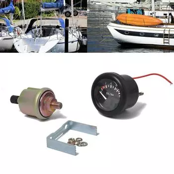 2 52 мм манометры масла с сигнальной лампой 0 ~ 10 бар индикатор давления масла 1/8NPT датчик давления масла для автомобильных лодок