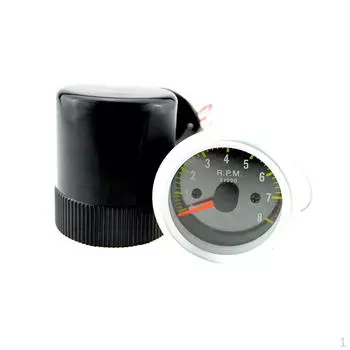 2 52 мм светодиодный индикатор из углеродного волокна желтого цвета 0-8000 об/мин