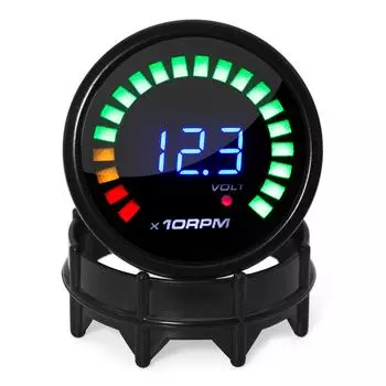 2 52MM Digital LED Boost BAR PSI Vacuum Water Temp Oil Temp Oil Press Voltmeter Air/Fuel Ratio EGT Temp RPM Gauge Tachometer