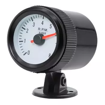 2 52MM RPM Meter Car Racing Tachometer Подвесной 8000RPM Tach Gauge Аналоговый Черный Корпус Синий Светодиод Для 1-8 Цилиндров Бензиновый Автомобиль 12 В белый