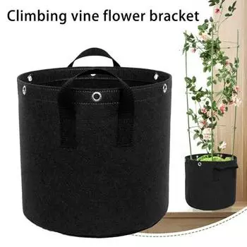 2/5/10/15 галлонов сумка для выращивания с ручками нетканая ткань садоводство овощи помидоры клубника плантатор садовые принадлежности 5 Gallon чёрный