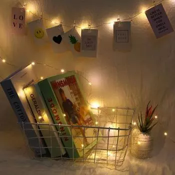 2/5/10 м 20/50/100 светодиодных зажимов для фото, гирлянды на батарейках, декор для вечеринки 20led