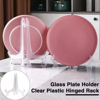 2/5/10 шт. прозрачные пластиковые держатели тарелок треугольной структуры, стабильная поддержка, складные подставки для свадеб, домашнего декора, дней рождения 3