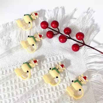 2/5/10 шт. Рождественский соломенный чехол с милым дизайном в виде привидения, силиконовый соломенный колпачок, пылезащитный, брызгозащищенный 2pcs