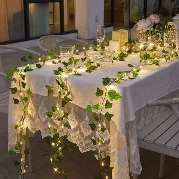 2/5/10M Ivy Leaves LED Fairy Lights Solar String Lamp 8 Mode Outdoor Lighting DIY Festival Decor Christmas Wedding Party Decor