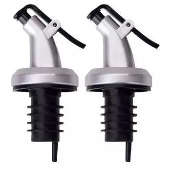 2/5/10PCS Oil Bottle Stopper Rubber Lock Plug Seal Leak-proof Food Grade Plastic Nozzle Sprayer Wine Vinegar Spouts Kitchen Tools 2PCS