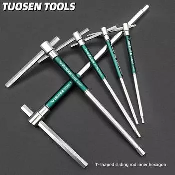 2.5/3/4/5/6/8/10mm Torx Screwdriver T Type Allen Hex Wrench Chrome Spanner T-shaped Hand Tool Extended T-Socket Wrench