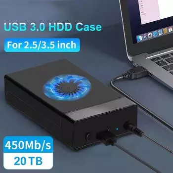 2.5/3. 5-дюймовый корпус для внешнего жесткого диска SSD 20 ТБ SATA на USB 3.0 адаптер для жесткого диска ПК ноутбука