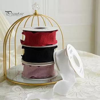 2,5/4 см красивая рюшная цветная упаковочная лента для рукоделия, одноцветная лента для упаковки подарков, товары для вечеринок 4cm абрикосовый