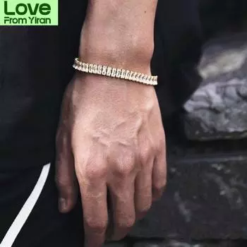 2,5 * 5 мм мужские теннисные браслеты серебряного цвета кубический цирконий браслет для женщин и мужчин Iced Out цепь браслеты панк Cz ювелирные изделия 17cm