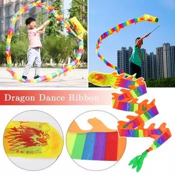2/5/7/12/15 метров Лента для танца дракона Фитнес Тело дракона без стержня Фестиваль Праздничный реквизит для выступлений на площади 2M