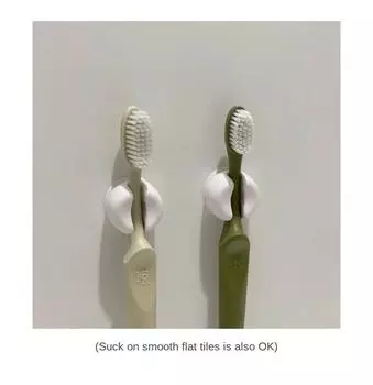 2-5 Аксессуары для ванной комнаты Предметы Домашний держатель зубной щетки Присоска Ванные принадлежности Силикагель Держатели для хранения Стойки Продукты 2PCS белый