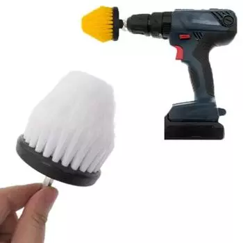 2,5-дюймовая электрическая дрель-щетка с шестигранной конической нейлоновой щетиной для чистки угловых щелей, полировки, инструментов для мойки автомобилей жёлтый