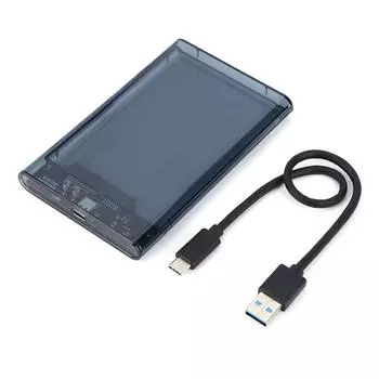 2,5-дюймовый корпус для жесткого диска SATA на USB3.1 8 ТБ, внешний корпус для жесткого диска 10 Гбит/с 8 ТБ, прозрачный корпус для жесткого диска USB3.0 на Type-C чёрный