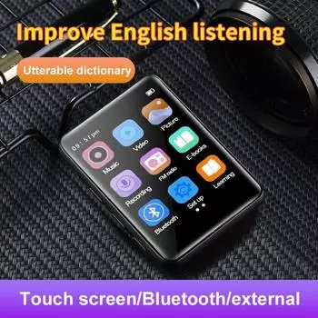 2,5-дюймовый полноэкранный mp3 mp4 Walkman студенческая версия Mini ультратонкий Bluetooth портативный сенсорный экран mp5 музыкальный плеер поддержка автомобиля 16GB чёрный