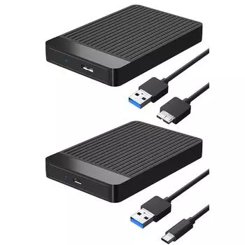 2,5-дюймовый внешний жесткий диск с поддержкой адаптера UASP SATA на USB 3.0 Type-C. Корпус для жесткого диска со скоростью 6 Гбит/с. Корпус для жесткого диска. Type C