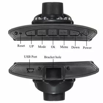 2,5-дюймовый ЖК-дисплей 1080P Автомобильный видеорегистратор Видеорегистратор Видеорегистратор G-сенсор ночного видения