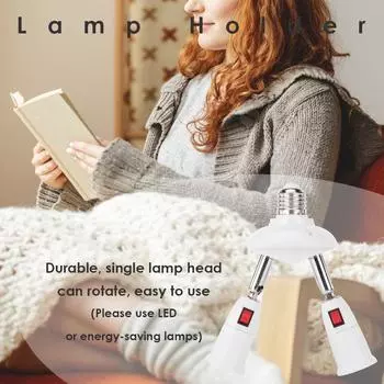 2/5-heads PC Practical E27 Lamp Holder Rotatable Lamps Adapter Adjustable LED Light Bulb Base Lamps Socket Adapter