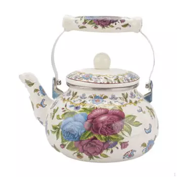 2,5 л эмалированный чайник для плиты, цветочный чайник для чайного домика и кемпинга Style B