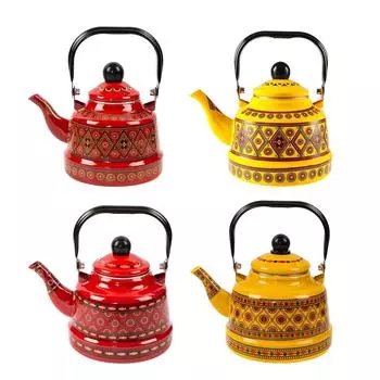 2,5 л эмалированный чайник для заваривания чая, легко моющийся, переносной глазурованный чайник для горячей воды, столовая посуда, чайник для плиты для кемпинга, пешего туризма