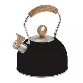 2,5 л чайник из нержавеющей стали со свистком, индукционная плита, совместимый с громким свистком, термостойкий чайник с деревянной ручкой белый