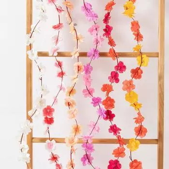 2,5 м, 45 цветов, красочная вишневая лоза, свадебное украшение для чердака, потолочная лоза, украшение для дома, вьющаяся цветочная лоза оранжевый
