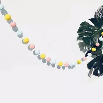 2,5 метра красочный помпон подвеска гирлянда Ins Nordic Series шерстяной войлок шарик гирлянда DIY ручной работы декор детской комнаты