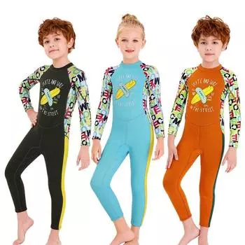 2,5 мм для девочек и мальчиков, детский гидрокостюм для юниоров, длинный длинный плавательный костюм из неопрена с аквалангом BS оранжевый