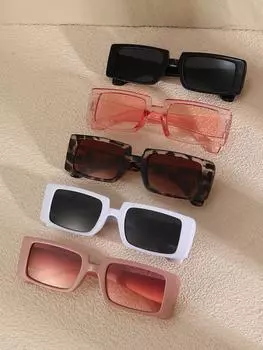 2/5 PCS Fashion Square Plastic Frame Women Sunglasses For Men Daily Life Shades Eyewear Accessories.