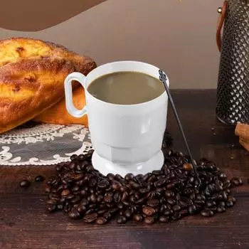 2/5 шт 280 мл пластиковые кофейные кружки кофейные чашки с ручкой одноразовые чайные чашки суп, кружка для эспрессо, горячие или холодные напитки 2Pcs StyleA