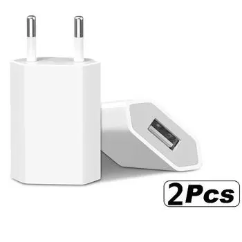 2-5 шт. 5 В 1 А Eu AC домашнее зарядное устройство USB для iPhone 6 7 8 plus x xr 11 12 13 14 2PCS EU