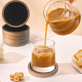 2/5 шт. деревянные подставки для напитков, абсорбирующие нескользящие подставки, защищающие столешницу от пятен, царапин, легко чистящиеся коврики для напитков для домашнего офиса 5pcs