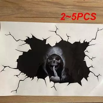 2~5 шт. Хэллоуин ужас череп наклейка на стекло автомобиля ужас голова призрака заднее стекло демон наклейки украшение экстерьера автомобиля
