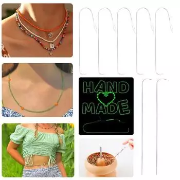 2/5 шт. иглы для бисероплетения с большим ушком, изогнутые из нержавеющей стали, увеличенное ушко для легкого нарезания нити, иглы-спиннеры для бисера, DIY браслет, ожерелье, изготовление ювелирных изделий B