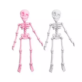 2/5 шт. Напечатанный на 3D скелет Магнит на холодильник Хэллоуин Подвижная фигурка скелета с подвижными суставами Шарнирный скелет Магнит на холодильник D