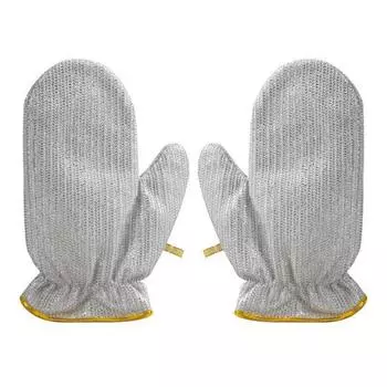 2/5 шт. Перчатки для мытья посуды Технология плетения сеткой Многоразовые кухонные перчатки для уборки Посуда Столешницы Посуда 2pcs