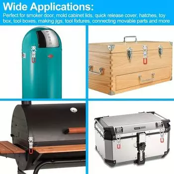 2/5 шт. Регулируемый шарнирный зажим-защелка, прочные шарнирные защелки, удерживающая способность, зажим-защелка для крышки коптильни, инструментальный ящик, Cas