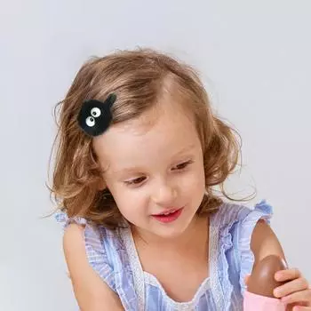 2/5 шт. заколки для волос черные большие глаза плюшевые шарики декор заколки для волос забавные аксессуары для волос для девочек украшения для волос 2pcs
