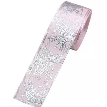 2,5 см*1 м/рулон, многоцветный головной убор, упаковка для шляпы, сделай сам, принт бабочки, одежда Лолиты, градиент, подарочная коробка, 9 цветов 1M светло-розовый