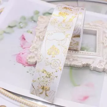 2,5 см*4,5 м/рулон, многоцветная одежда Лолита, узор горячего тиснения, брошь, значок, упаковка, головной убор, шляпа, 10 цветов