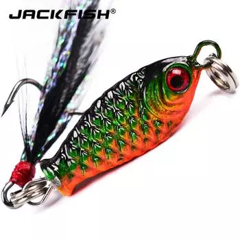 2,5 см 5 г металлическая рыболовная приманка, искусственная приманка с перьевым крючком, приманки для приманки, рыболовные приманки COLOR-A