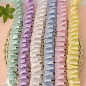 2,5 см плиссированная кружевная отделка в виде листьев лотоса - зашифрованный кружевной аксессуар ручной работы жёлтый