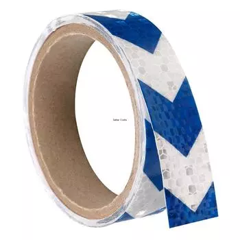 2.5cm*5m Arrow Car Reflective Stickers White-Blue Waterproof Bicycle Reflector Adhesive Warning Retroreflective Conspicuity Tape