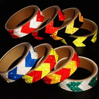 2.5cmx3m Arrow Reflective Car Stickers 8Colors Waterproof Self-adhesive Strips Reflectors Safety Warning Tapes For Bicycle Truck