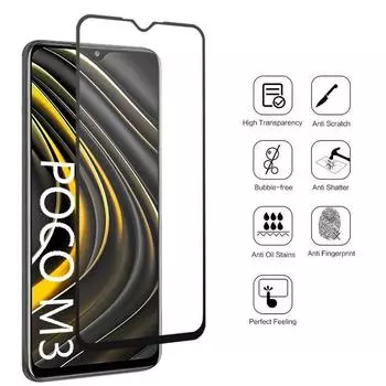 2.5D полное покрытие закаленное стекло для Xiaomi Mi Poco M3 X2 X3 NFC M2 F2 Pro Black Shark 2 3 защитная пленка для стекла экрана For Poco X2 чёрный