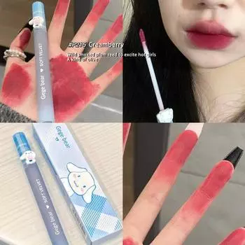 2.5G Lip Mud Стойкий водостойкий не выцветающий не сухой макияж для губ Яркие цвета Медведь Мягкий спрей Питательный блеск для губ Товары для красоты 80 g