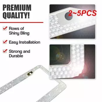 2~5PCS Bling Crystal License Plate Frame Women License Plate Frame License Cover Holder Rhinestone Car License Frame For USA